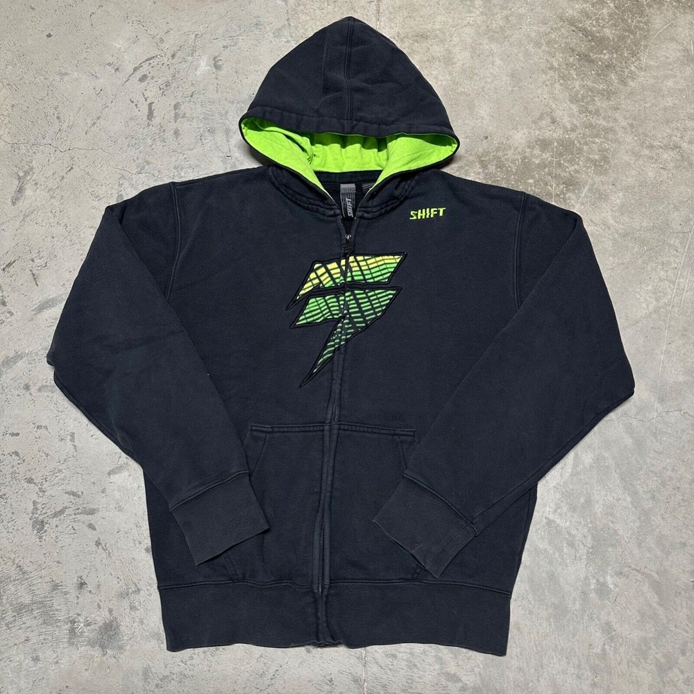 Vintage Shift Sweatshirt Adult Medium Black Motocross Racing Hoodie MX Racing